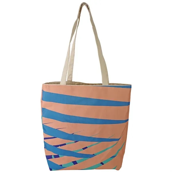 Reversible Black Cotton Tote w/Full Color Sublimated Liner, 15" h x... from ASI 67557 LimeLight Ent / Limelight USA