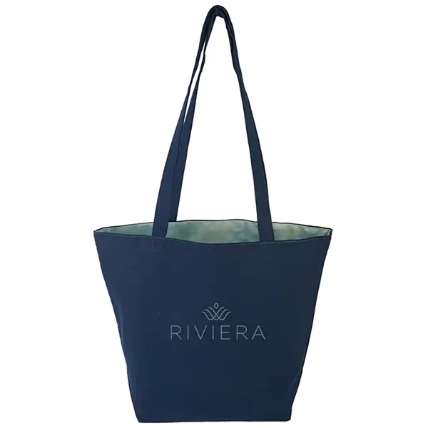 Reversible Black Cotton Tote w/Full Color Sublimated Liner, 15" h x... from ASI 67557 LimeLight Ent / Limelight USA