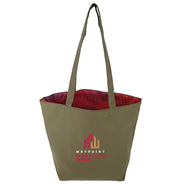 Reversible Black Cotton Tote w/Full Color Sublimated Liner, 15" h x... from ASI 67557 LimeLight Ent / Limelight USA