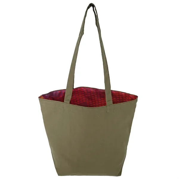 Reversible Black Cotton Tote w/Full Color Sublimated Liner, 15" h x... from ASI 67557 LimeLight Ent / Limelight USA