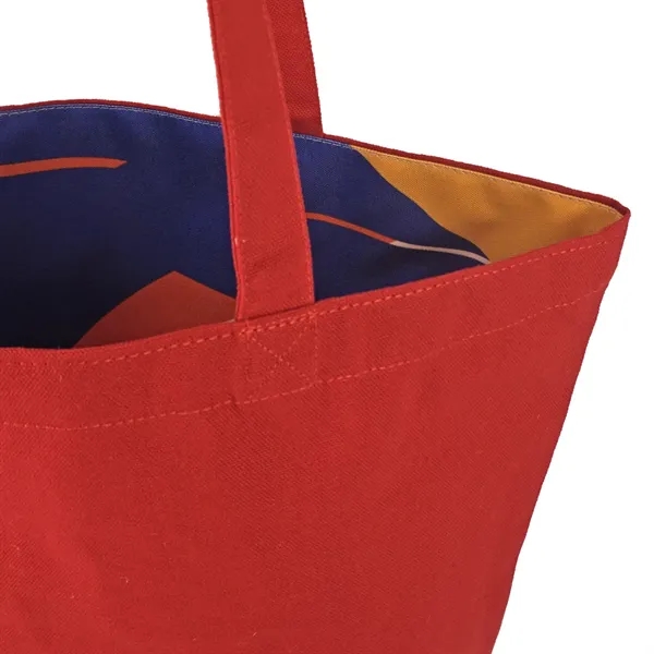 Reversible Black Cotton Tote w/Full Color Sublimated Liner, 15" h x... from ASI 67557 LimeLight Ent / Limelight USA