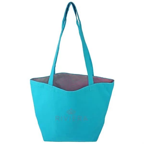 Reversible Black Cotton Tote w/Full Color Sublimated Liner, 15" h x... from ASI 67557 LimeLight Ent / Limelight USA