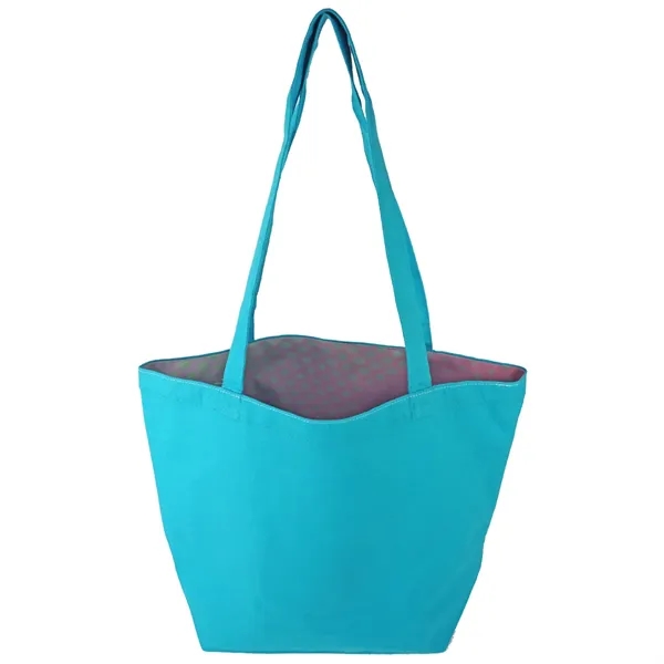 Reversible Black Cotton Tote w/Full Color Sublimated Liner, 15" h x... from ASI 67557 LimeLight Ent / Limelight USA