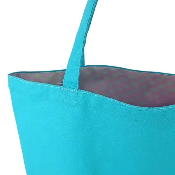 Reversible Black Cotton Tote w/Full Color Sublimated Liner, 15" h x... from ASI 67557 LimeLight Ent / Limelight USA