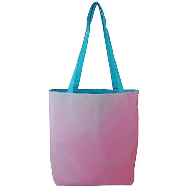 Reversible Black Cotton Tote w/Full Color Sublimated Liner, 15" h x... from ASI 67557 LimeLight Ent / Limelight USA