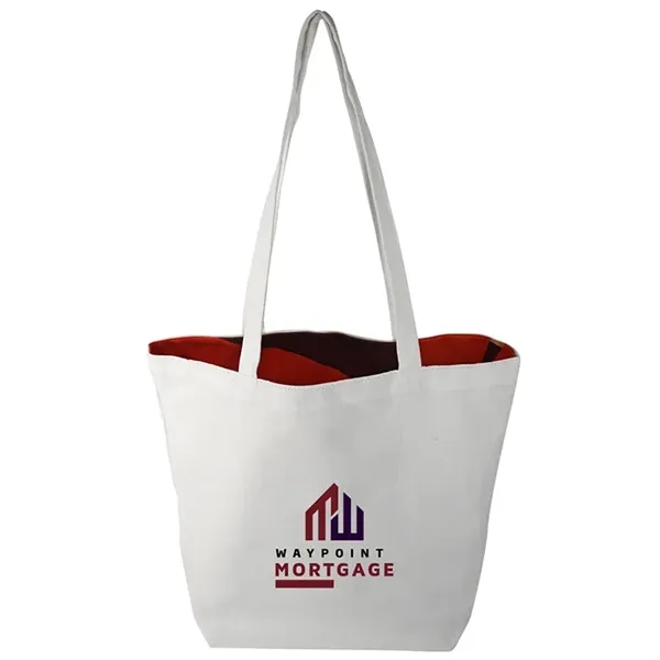 Reversible Black Cotton Tote w/Full Color Sublimated Liner, 15" h x... from ASI 67557 LimeLight Ent / Limelight USA