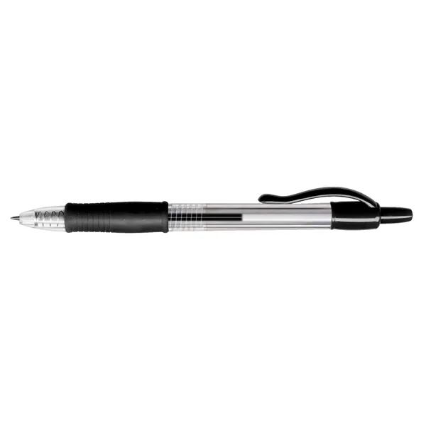 Gel pen with clear barrel, rubber grip and retractable point.... from ASI 67675 Liqui-Mark Corp
