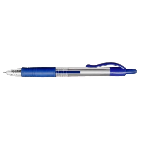Gel pen with clear barrel, rubber grip and retractable point.... from ASI 67675 Liqui-Mark Corp