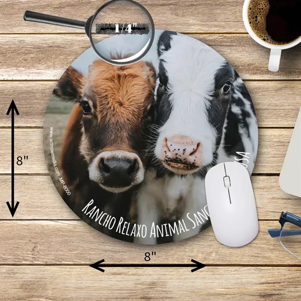 8" x 1/4" round mouse pad with cloth surface, natural black... from ASI 59080 Halls & Company / ActNow Media, Inc.