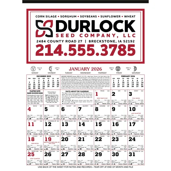 12-Sheet Almanac Calendar... from ASI 40480 Koozie Group