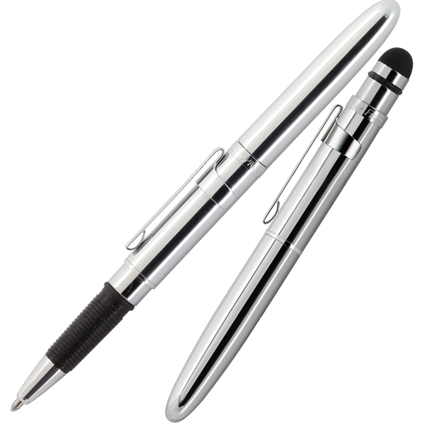 Chrome bullet grip Space Pen with chrome clip, stlyus and rubber... from ASI 54423 Fisher Space Pen Co