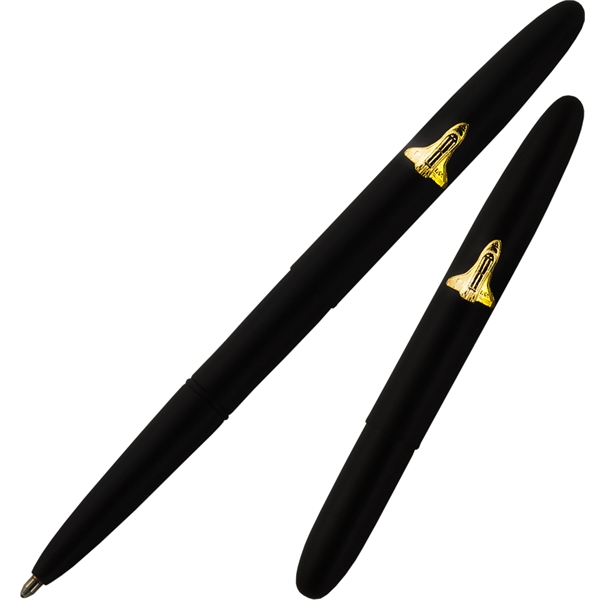 Matte Black Bullet Space Pen w/ Gold Shuttle Emblem. Cap on... from ASI 54423 Fisher Space Pen Co