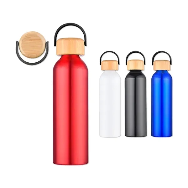 24-ounce aluminum water bottle with a bamboo lid.... from ASI 98360 WOWLine