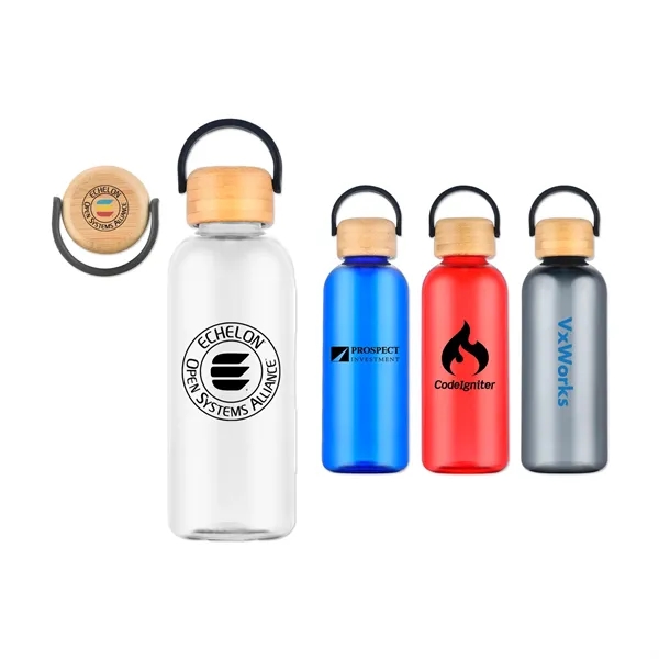 21-ounce PET water bottle with a bamboo lid.... from ASI 98360 WOWLine