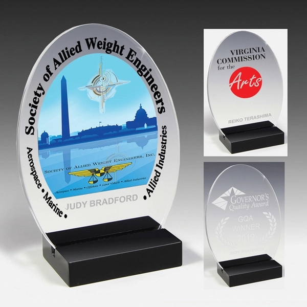 4 1/2" x 6 1/4" x 2 1/8" acrylic award with... from ASI 62660 Innovation Line