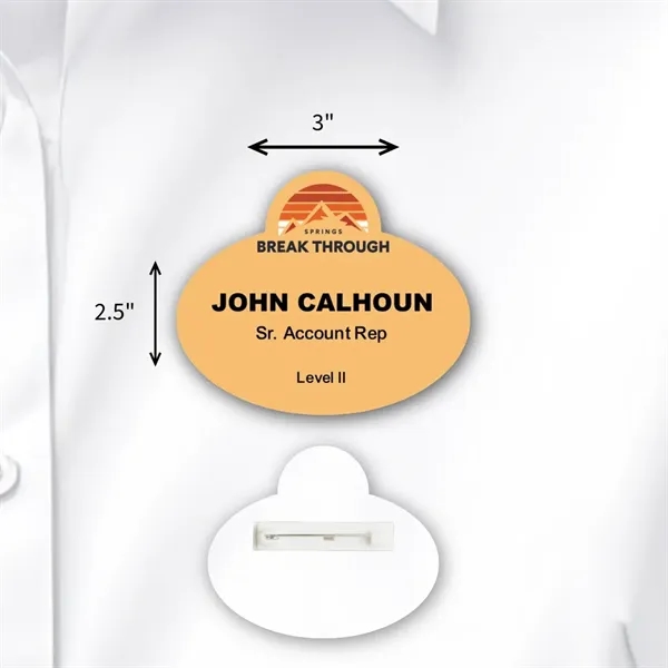 Name badge with a magnet fastener.... from ASI 59080 Halls & Company