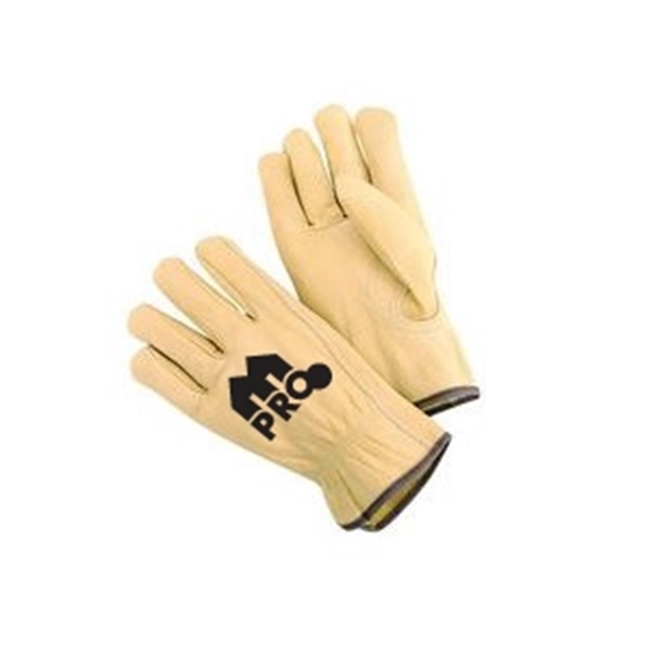 Cow grain, leather trucker's, work glove, keystone thumb, unlined, shirred elastic... from ASI 79951 Promosafe / Promosafe