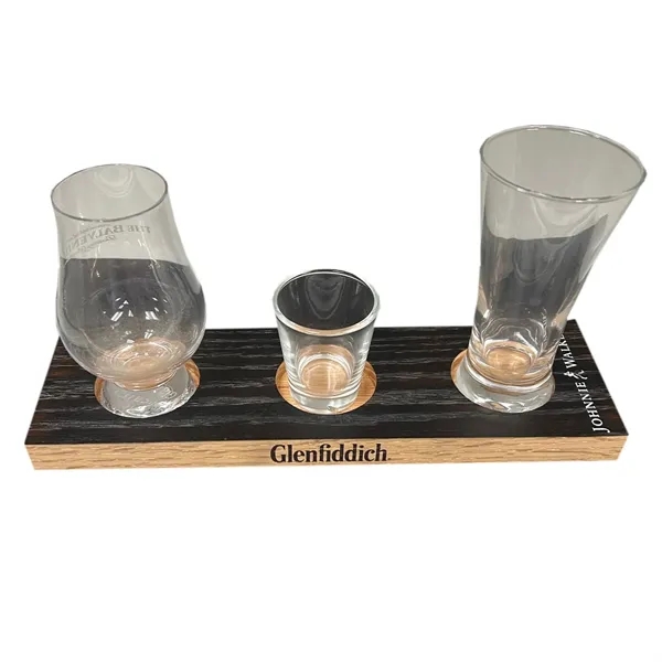 Wood Whisky Barrel Stave Flight Board... from ASI 88156 Solid Dimensions Inc / Solid Dimensions Line