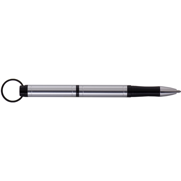 Aluminum Space Pen w/ key ring.  Cap on cap off... from ASI 54423 Fisher Space Pen Co / Fisher Space Pen