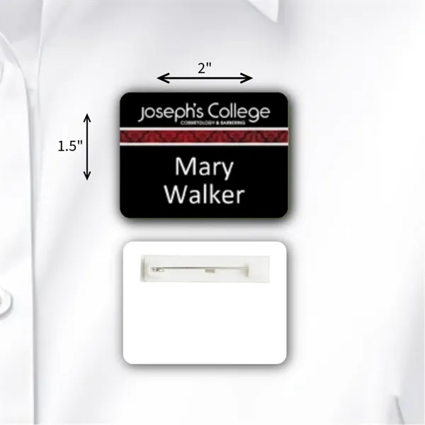 Heat Laminated name badge with a pin fastener.... from ASI 59080 Halls & Company