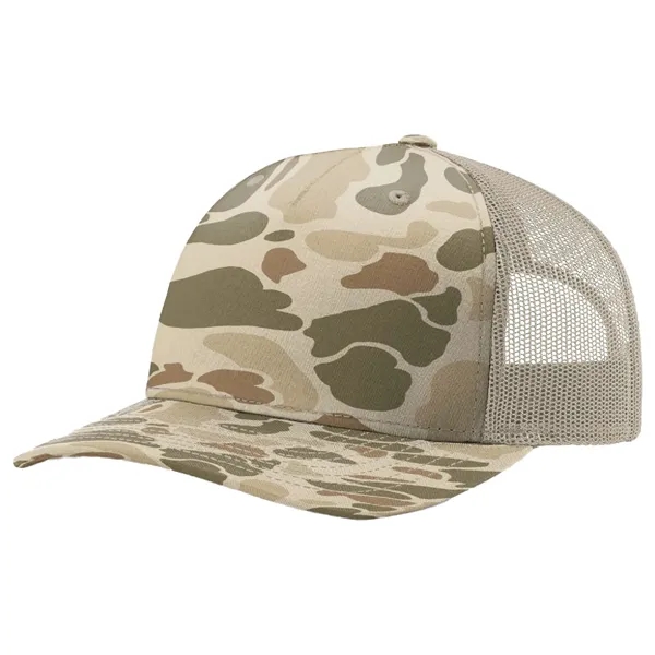 Richardson 112PFP Snapback five-panel cotton and polyester trucker cap with adjustable... from ASI 74601 Calico