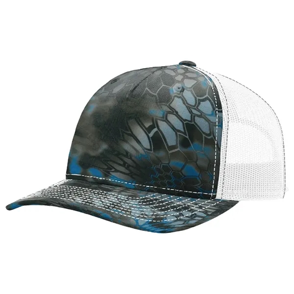 Richardson 112PFP Snapback five-panel cotton and polyester trucker cap with adjustable... from ASI 74601 Calico