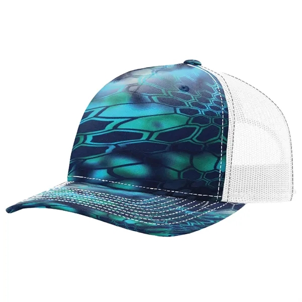 Richardson 112PFP Snapback five-panel cotton and polyester trucker cap with adjustable... from ASI 74601 Calico