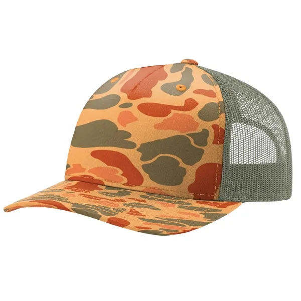 Richardson 112PFP Snapback five-panel cotton and polyester trucker cap with adjustable... from ASI 74601 Calico