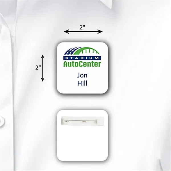 Name badge with a pin fastener.... from ASI 59080 Halls & Company