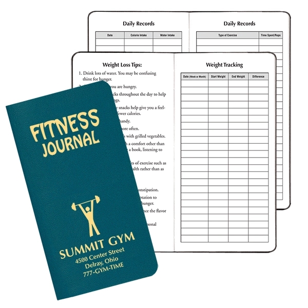 Fitness Health journal with leatherette cover, body measurements.... from ASI 76575 Payne Publishers Inc / Payne Publishers