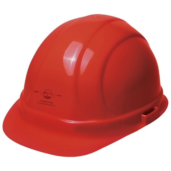 Red hard hat, six point ratchet suspension. One color pad print.... from ASI 79951 Promosafe / Promosafe