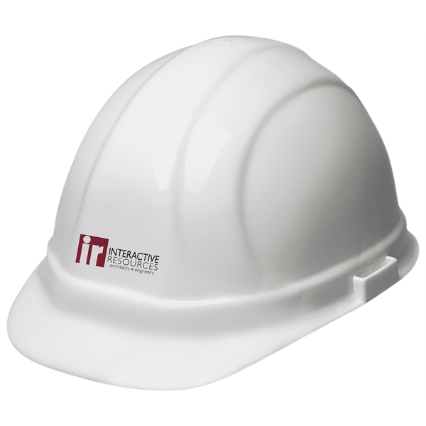 White hard hat, six point ratchet suspension. 1 color, 1 location,... from ASI 79951 Promosafe / Promosafe