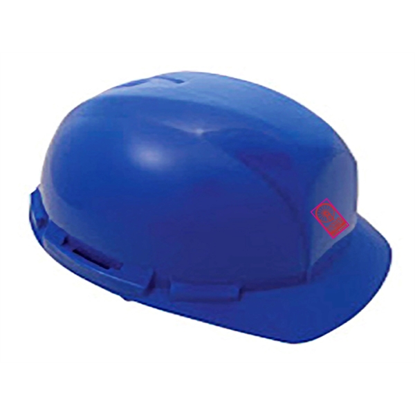 Blue hard hat, six point pin lock suspension. Full color digital... from ASI 79951 Promosafe / Promosafe