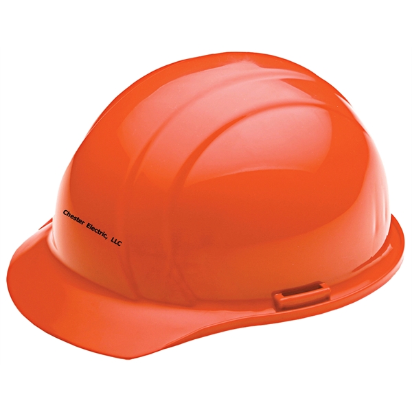 Orange hard hat, six point pin lock suspension. 1 color, 1... from ASI 79951 Promosafe / Promosafe