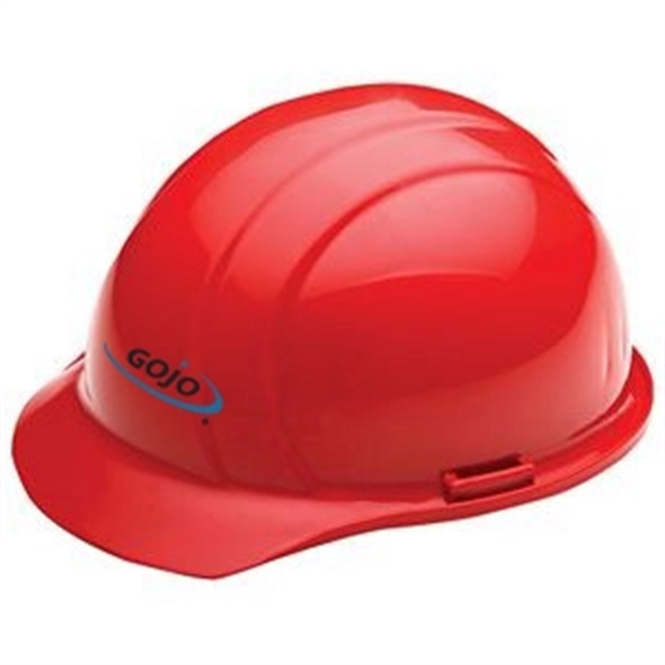 Red hard hat, six point pin lock suspension. One color, one... from ASI 79951 Promosafe / Promosafe