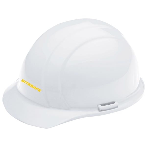 White hard hat, six point pin lock suspension. 1 color, 1... from ASI 79951 Promosafe / Promosafe