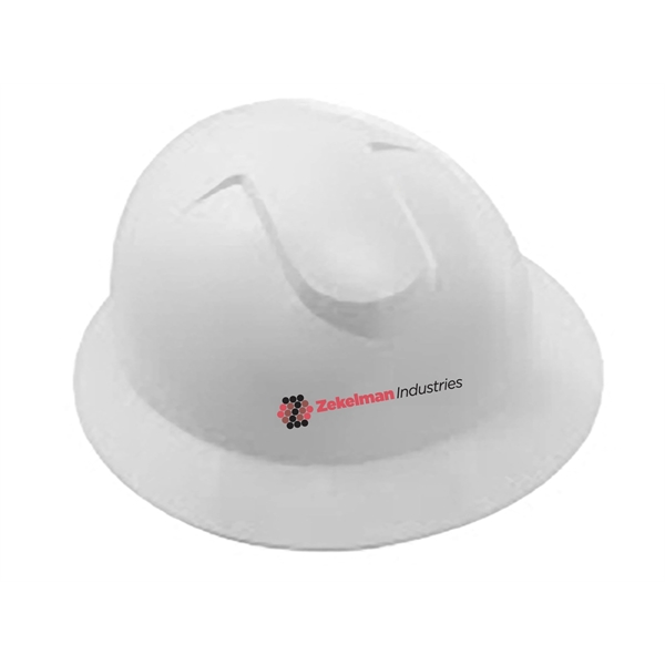 White hard hat, six point ratchet suspension. Full color digital label.... from ASI 79951 Promosafe / Promosafe