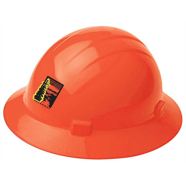 Orange, full brim hard hat, four point ratchet suspension. 1 color,... from ASI 79951 Promosafe / Promosafe