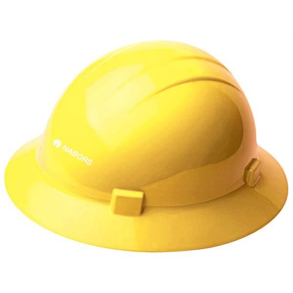 Yellow, full brim hard hat, four point ratchet suspension. 1 color,... from ASI 79951 Promosafe / Promosafe