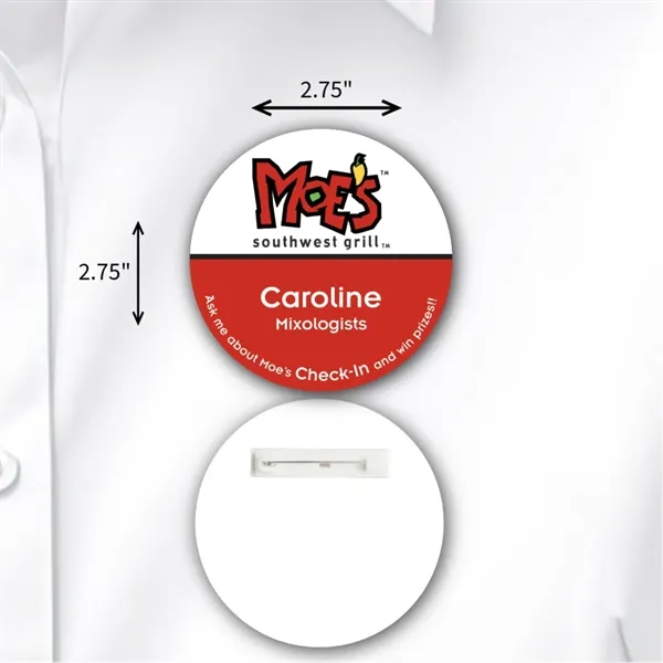 Name badge with a pin fastener.... from ASI 59080 Halls & Company