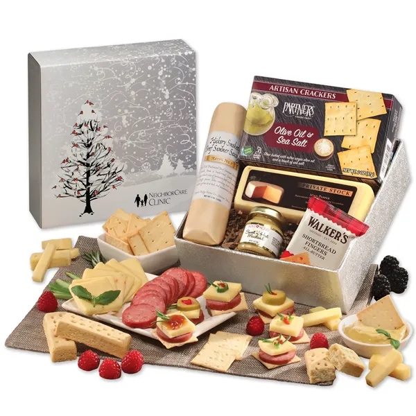 Cardinals in a Tree sleeve gift box with shelf-stable cheese, sausage... from ASI 68680 Maple Ridge Farms Inc