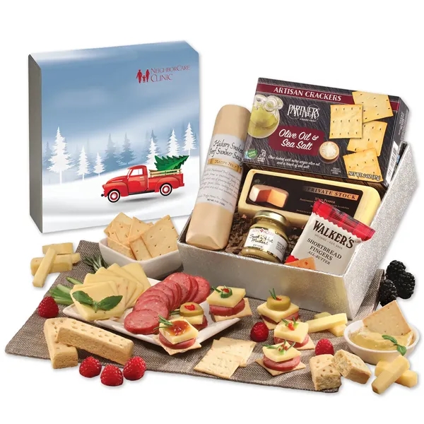 Holiday gift box with shelf-stable cheese, sausage and more with a... from ASI 68680 Maple Ridge Farms Inc