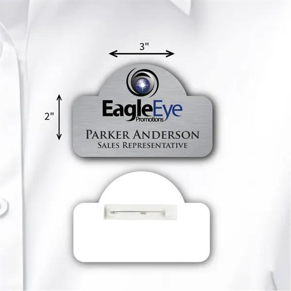 2" x 3" rectangle name badge with oval bump and pin... from ASI 59080 Halls & Company