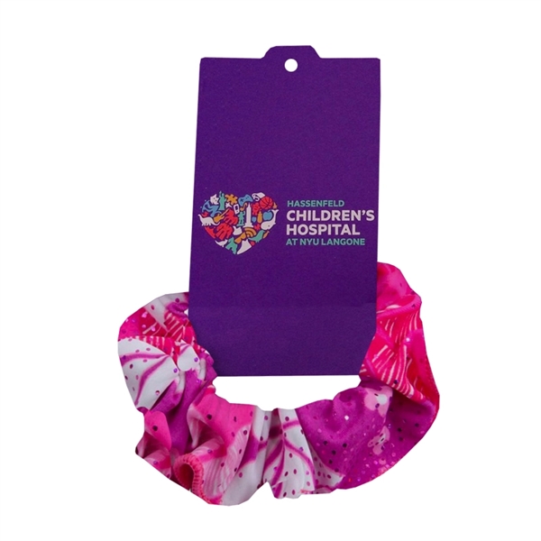 Full-color, full-bleed scrunchie with ability to add hang tag and woven... from ASI 45657 Pop! Promos
