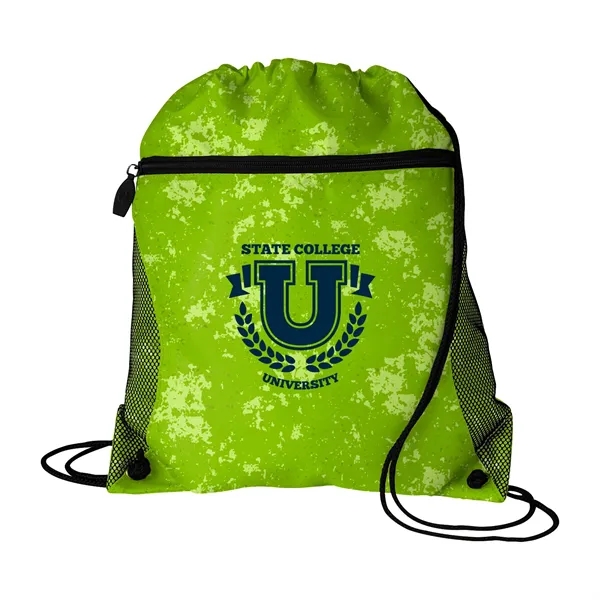 Distressed Printed Mesh Pocket Drawcord... from ASI 40480 Koozie Group