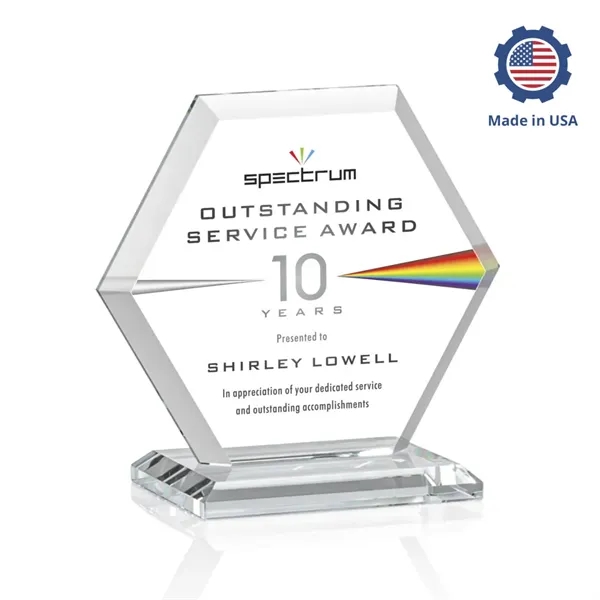 The Barnett VividPrint™ Award features a beautifully beveled Starfire Crystal Hexagon... from ASI 84592 St Regis Group / St Regis