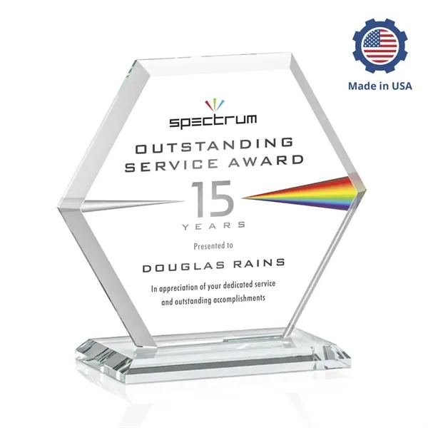 The Barnett VividPrint™ Award features a beautifully beveled Starfire Crystal Hexagon... from ASI 84592 St Regis Group / St Regis