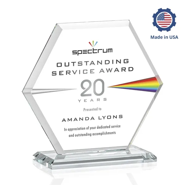 The Barnett VividPrint™ Award features a beautifully beveled Starfire Crystal Hexagon... from ASI 84592 St Regis Group / St Regis