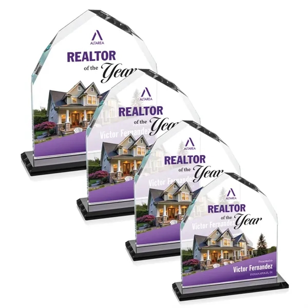 The Starfire Crystal Montibello VividPrint™ Award features interchanging front and back... from ASI 84592 St Regis Group / St Regis