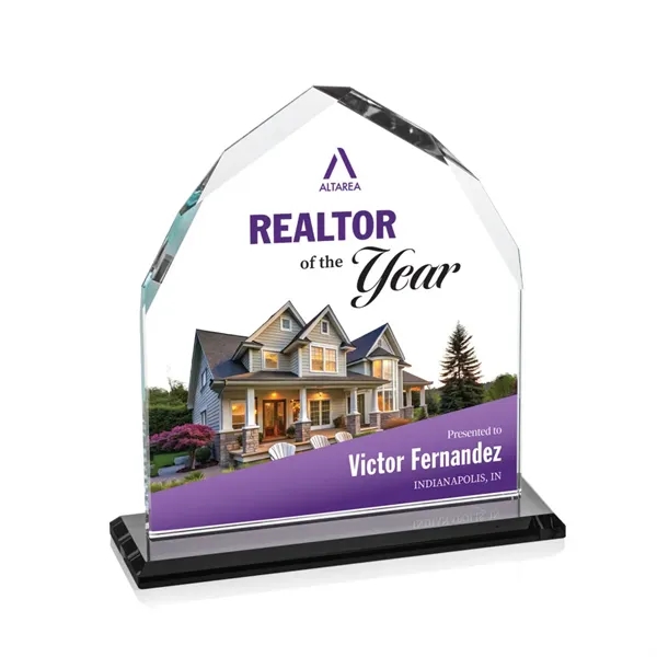 The Starfire Crystal Montibello VividPrint™ Award features interchanging front and back... from ASI 84592 St Regis Group / St Regis